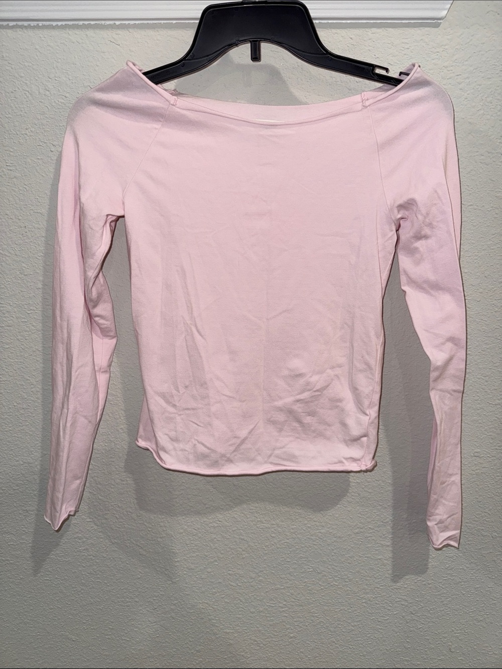 Aritzia Homestretch Long Sleeve Boatneck Top - Light Pink